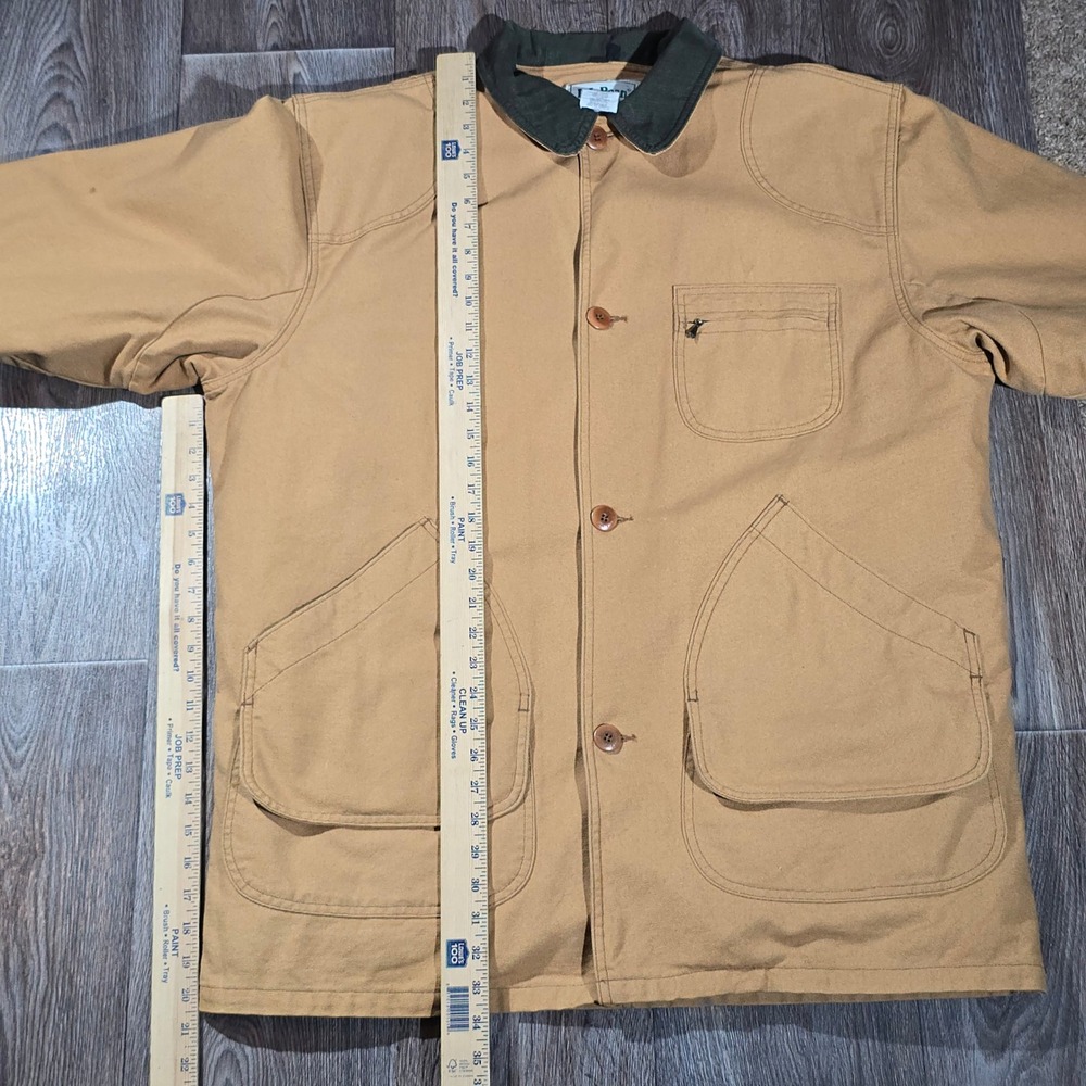 L.L. Bean Field Coat Canvas Hunting Jacket Tall Large Tall Tan Primaloft Flannel - Picture 7 of 16